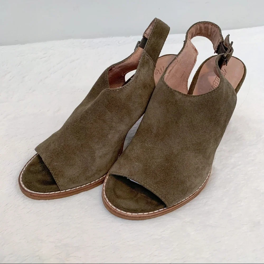 Madewell Green Suede Slingback Cary Sandal - Picture 4 of 7